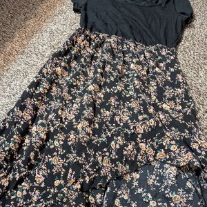 SHEIN Black Dress with Floral Accents
